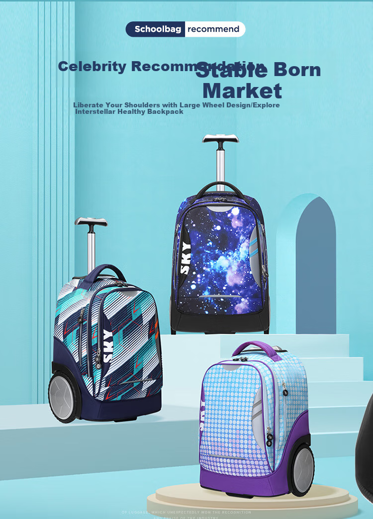 Dijiuchengbao Trolley Backpack for Primary School Students Grades 3-6 Boys And Girls Middle School Students Large Capacity Children's Backpack 2