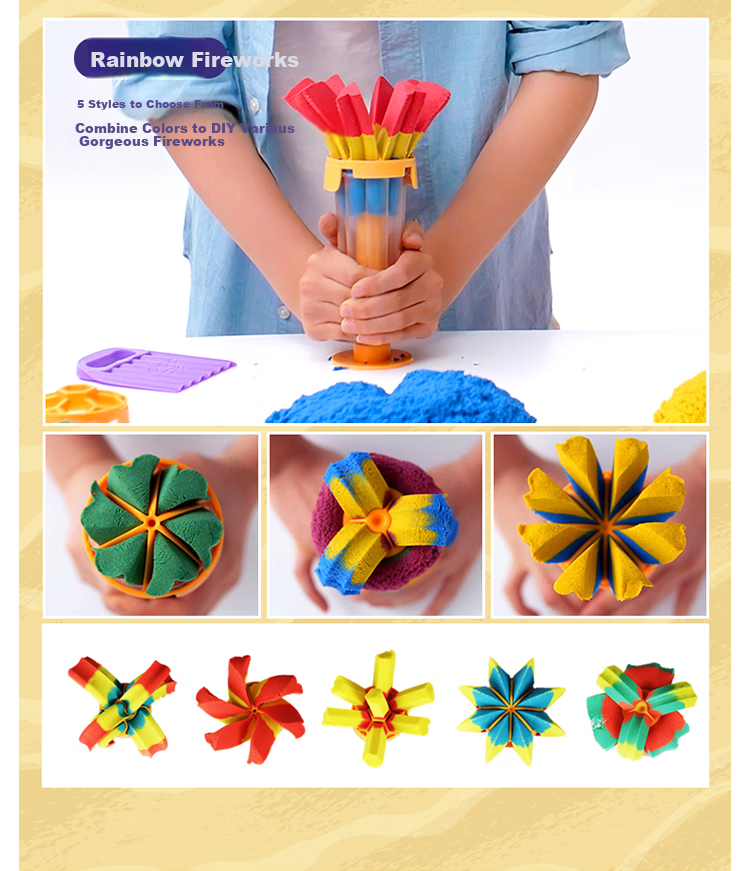 IDoon Lengbao Sand, Handmade DIY Indoor Colored Sand, Children's Toy, 800g Rainbow Candy Set, Birthday Gift 4