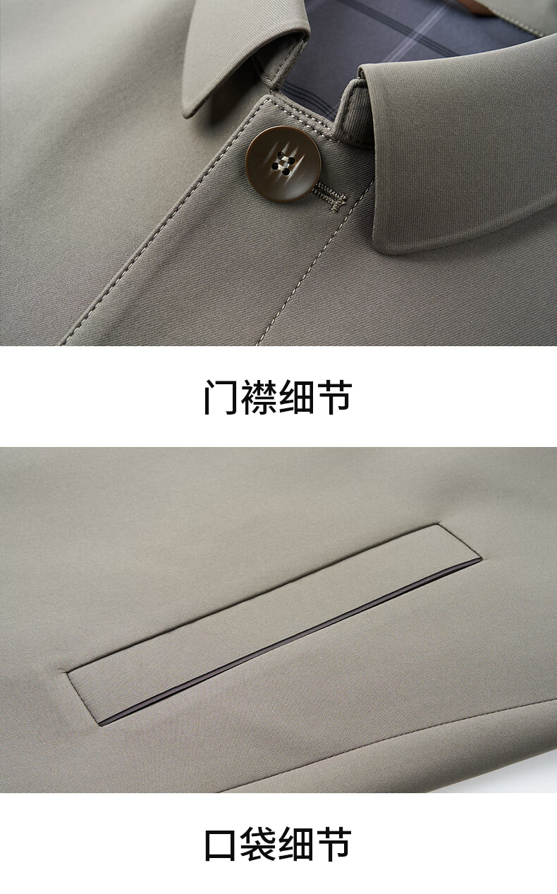 Shanshan Anti-Wrinkle Jacket Men's Spring Autumn Lapel Business Executive Workwear Coat Middle-aged and Young Dad Casual Top 6