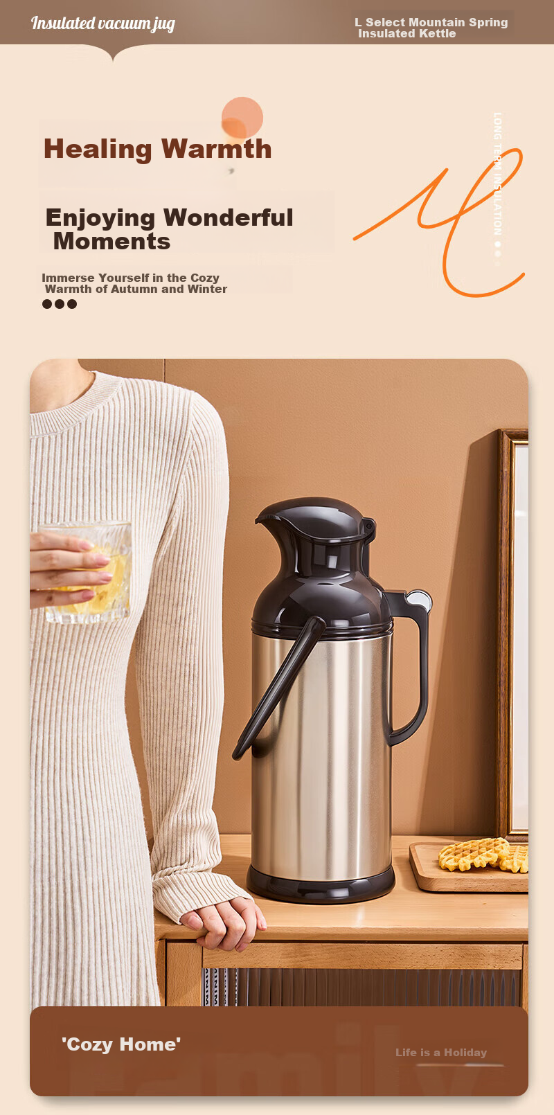 Shandianshui Insulated Water Bottle, Household Thermos Flask, Large Capacity 3200ml, Stainless Steel Thermos, Hot Water Bottle, Gift 14