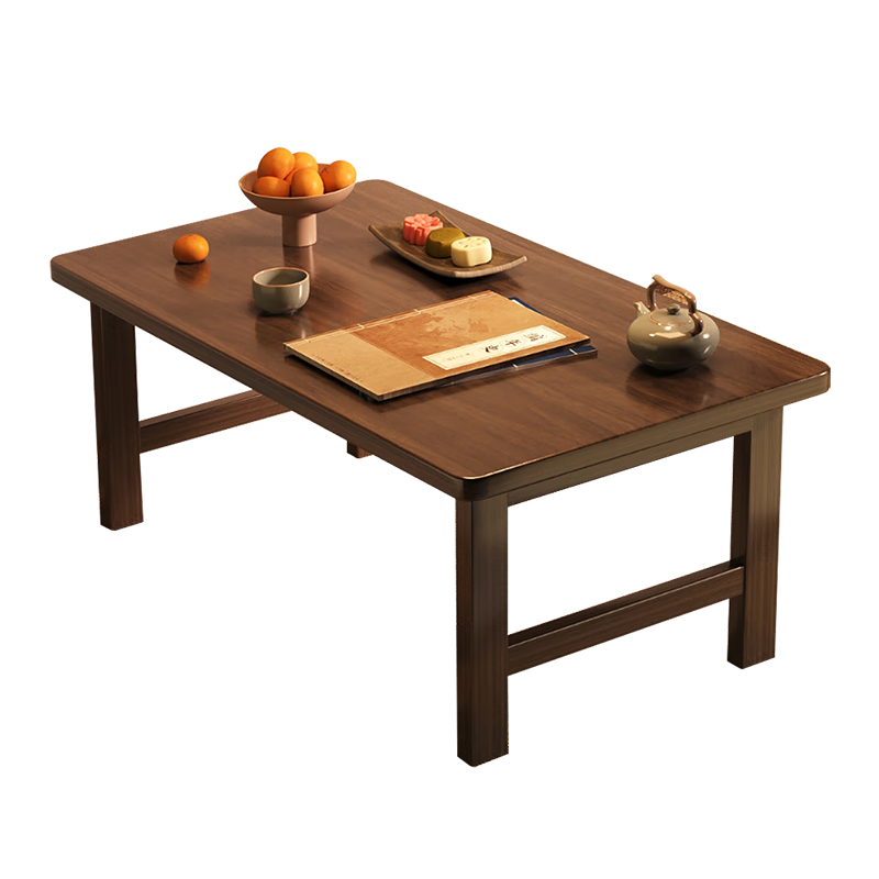 Zhuobo Coffee Table, Tea Table, Bay Window Table, Kang Table, Bedside Table, Small Table, Folding Table BZ52 Walnut Color 60*40cm