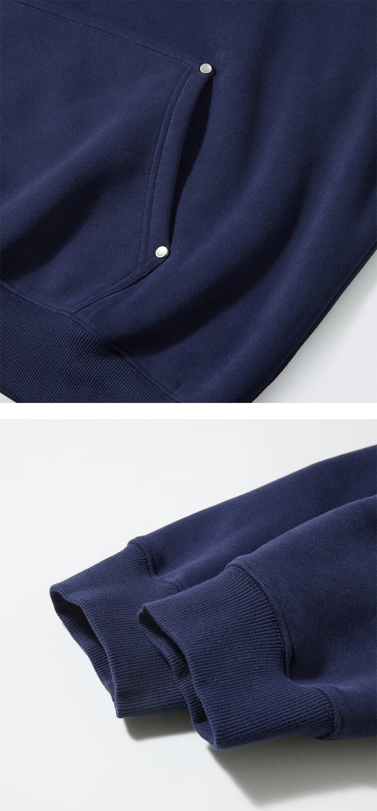 Crying Center Blue Wool Layered 3C Logo Fleece Sweatshirt Deep Blue S [Wen Qi Same Style] 25