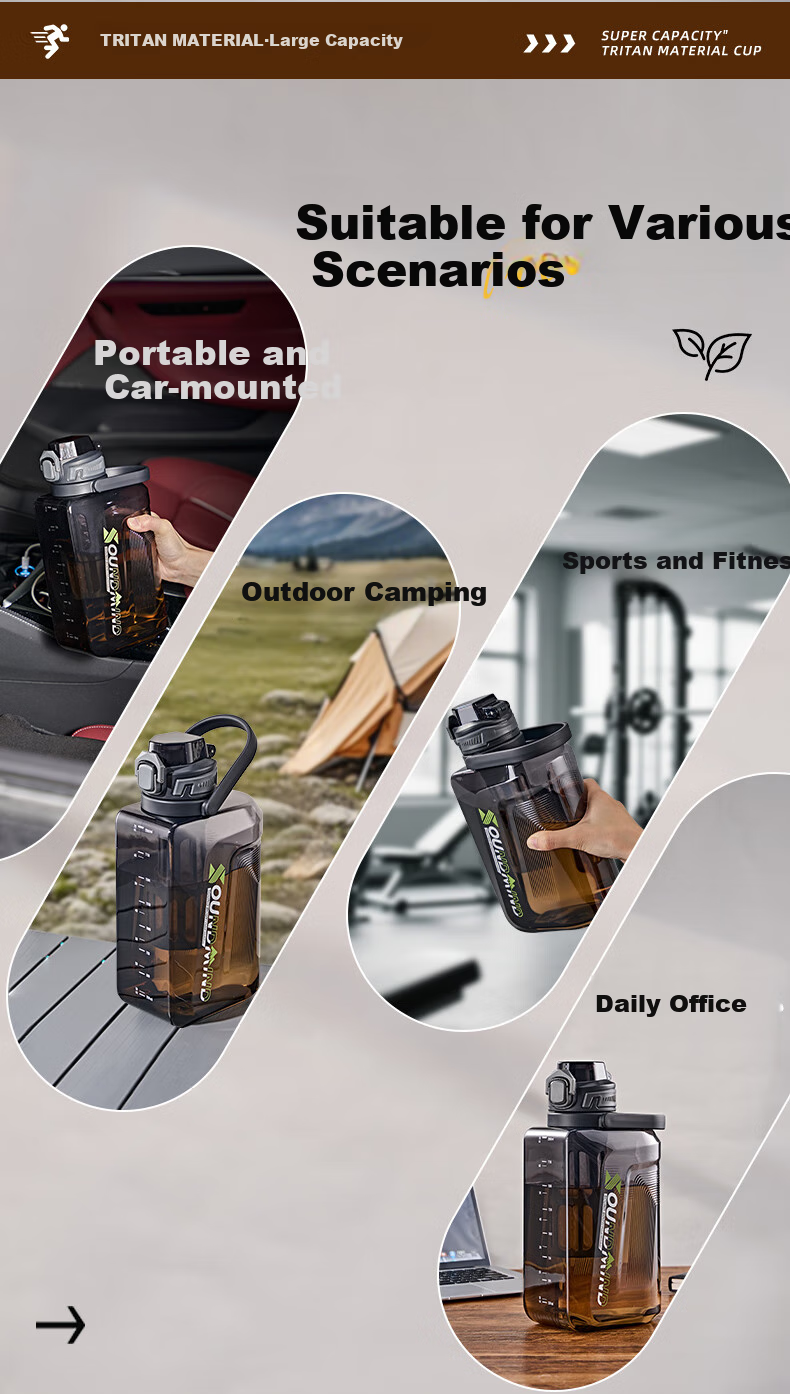 CICA Tea Infuser Mug for Men, Large Capacity Water Bottle, Tritan Tondun Bucket, Outdoor Sports Military Training Water Cup 15