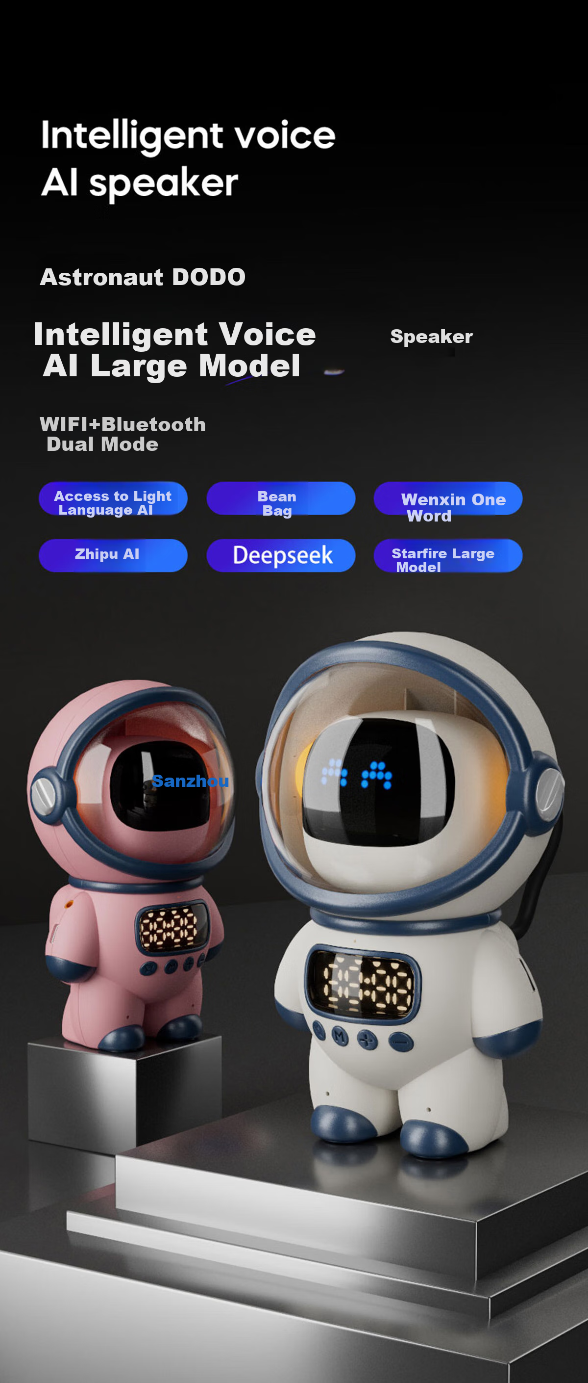 Beianxing AI Large Language Model Smart Alarm Clock, Bean Bag Robot DeepSeek Early Education Machine, Astronaut Multi-Functional Voice Dialogue, 2025 Model, Boys' Powerful Awakening, Back-To Seaso 5