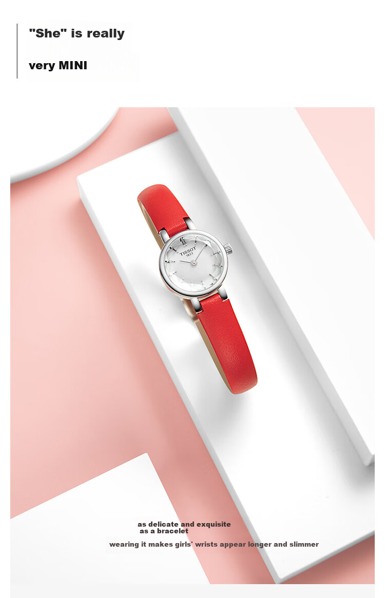TISSOT Watch, Little Beauty Series Women's Watch, Swiss Quartz Ladies Leather Strap Wristwatch, Fashionable Timepiece, Birthday Gift 2