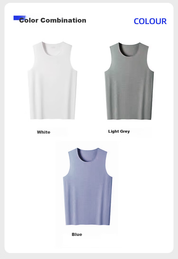 Ordifen [60 Modal] Men's Tank Top, Summer Ice Silk Seamless Thin Sports Undershirt, White, XL 17