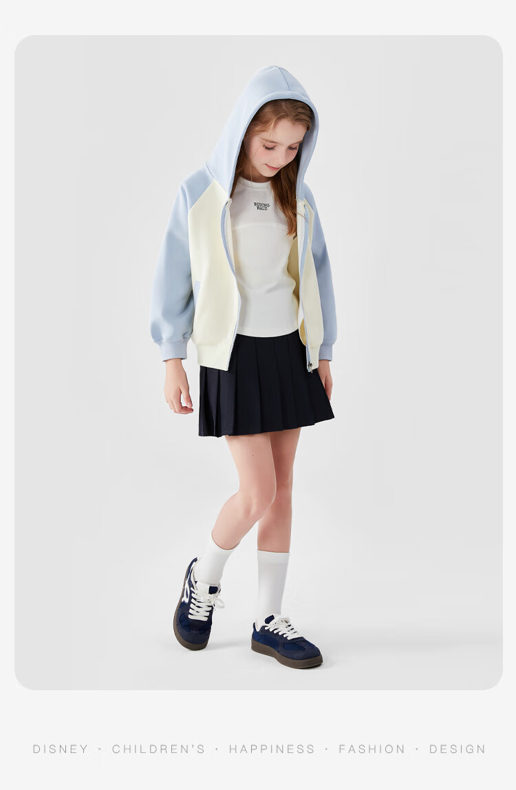 Disney Children's Jacket, Spring Girls' Hooded Sweatshirt Top, Baby Stylish Spring Outfit, Zootopia, Blue, Size 160 8