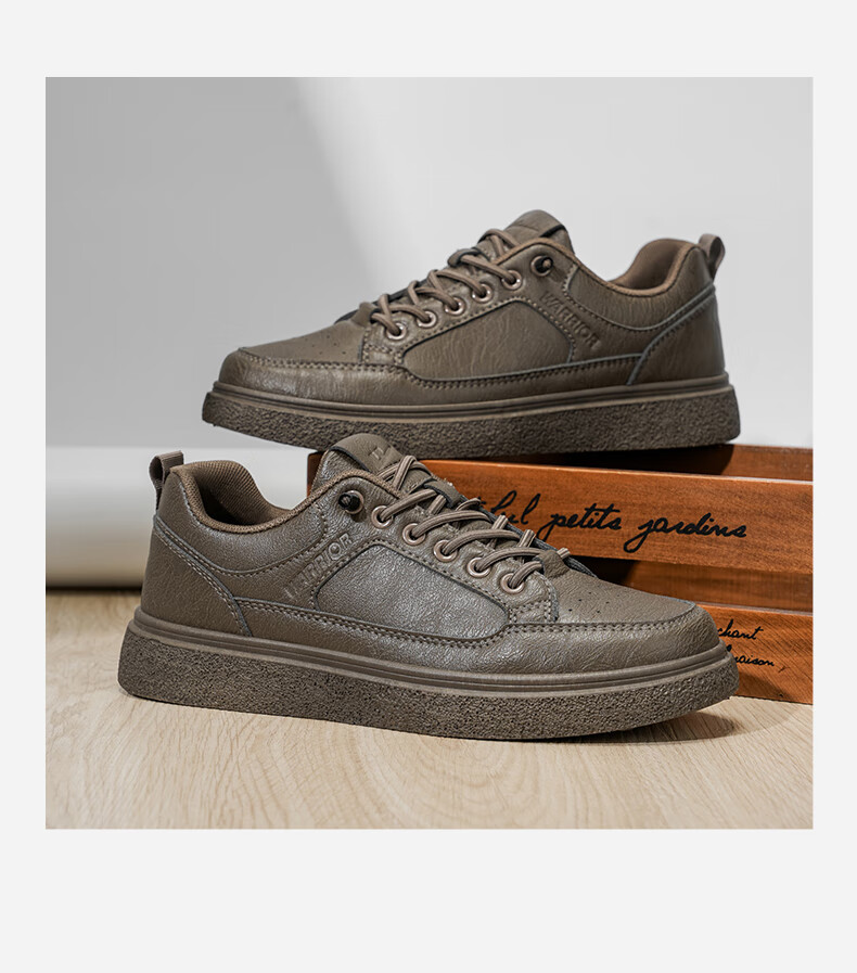 Huili Official Men's Shoes, Autumn And Winter New Casual Sports Leather Shoes, Slip-On Sneakers for Men, 2704 Black, Size 42 24
