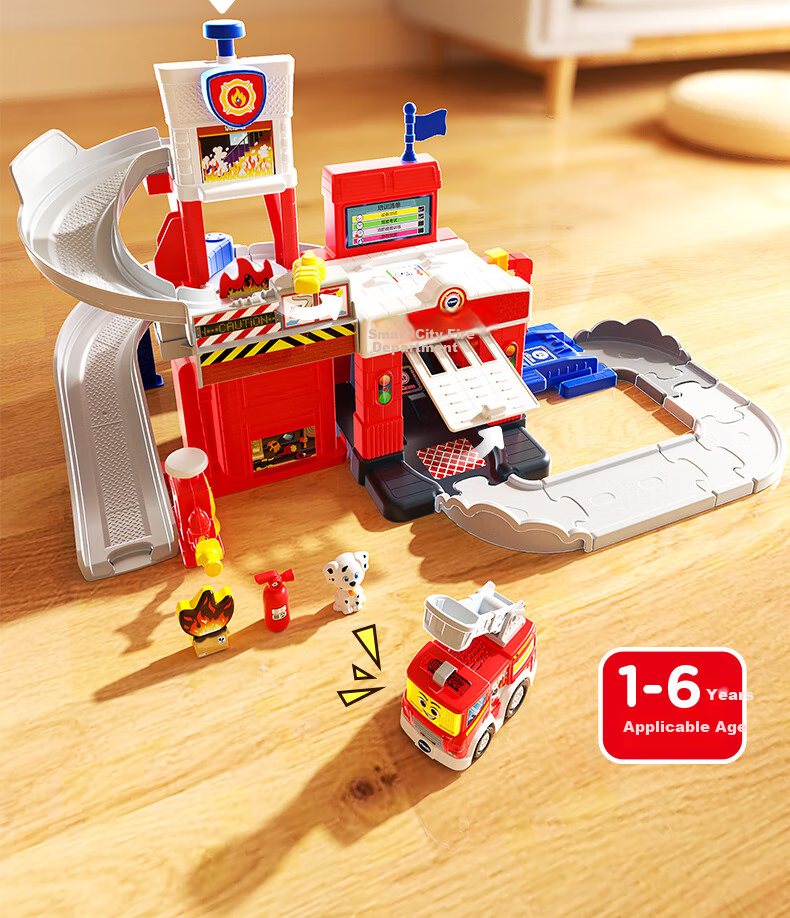 VTech Children's Toy Track Car, Smart City Fire Station Fire Truck 1-2 Baby Boys Girls Birthday Gift 2