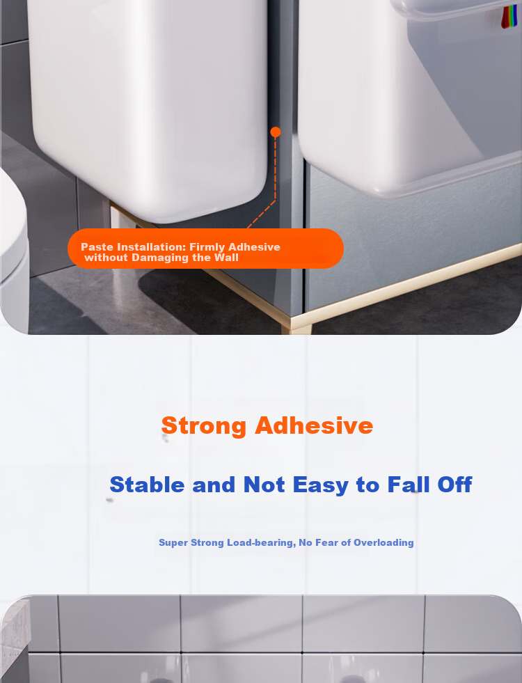 Jiabangshou Wall-Mounted Bathroom Trash Can, 8.8L Capacity, with Lid, Large Size, Suitable for Kitchen Cabinet, Hanging in Bathroom And Toilet 6