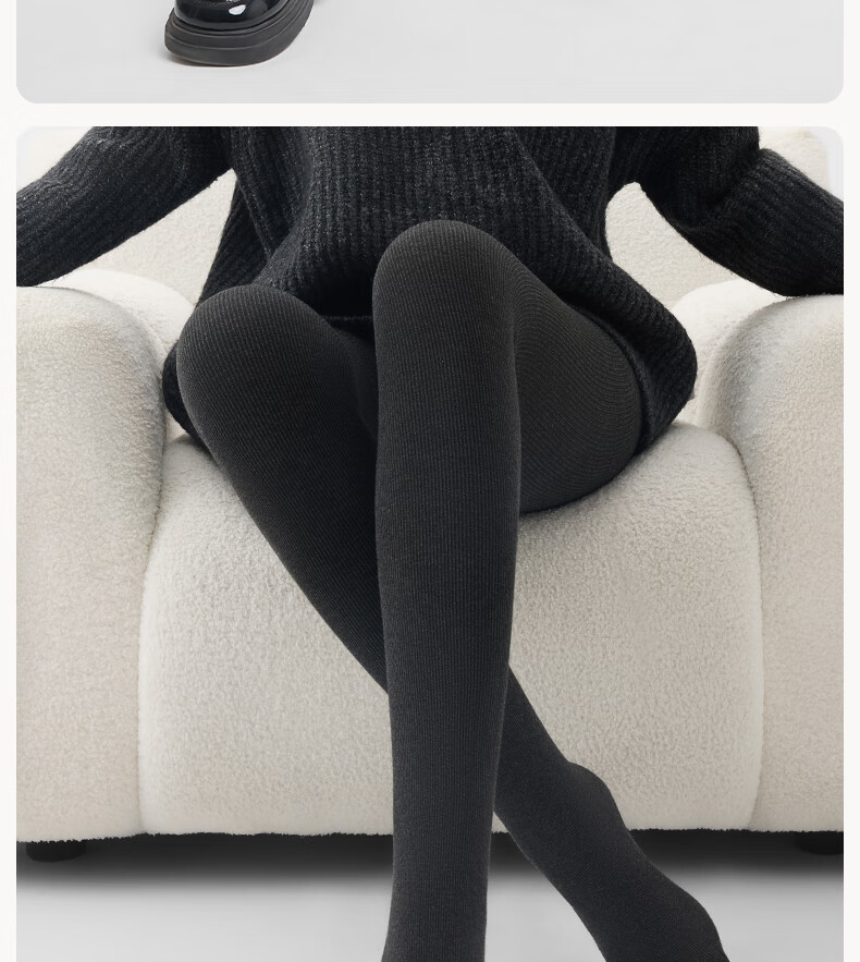 Youkeshu Women's Vertical Stripe Thickened Thermal Leggings Autumn Winter Slimming Cotton Pants Gray 15