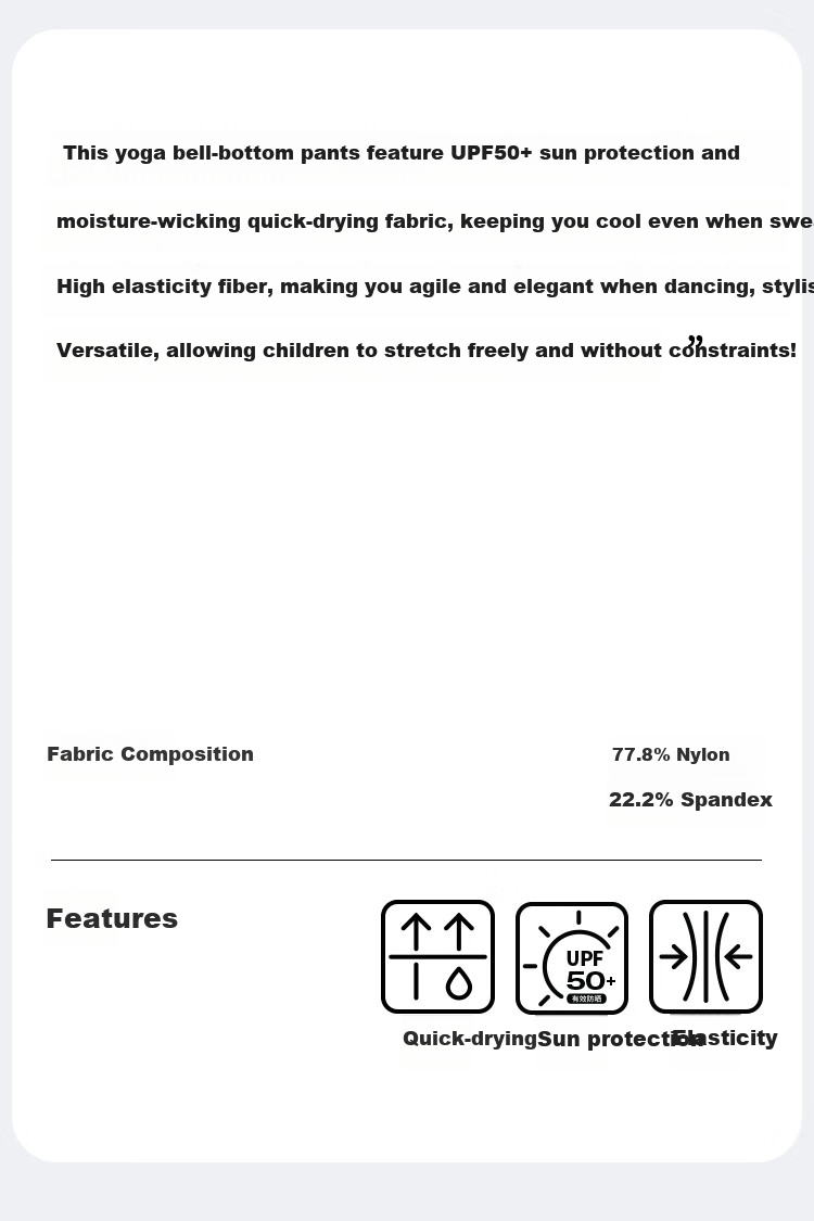 ASK JUNIOR Children's Clothing Girls' Spring And Summer Sun Protection Pants Quick-Dry High-Elastic Yoga Pants Micro-Flared Leggings Light Pink 150 2