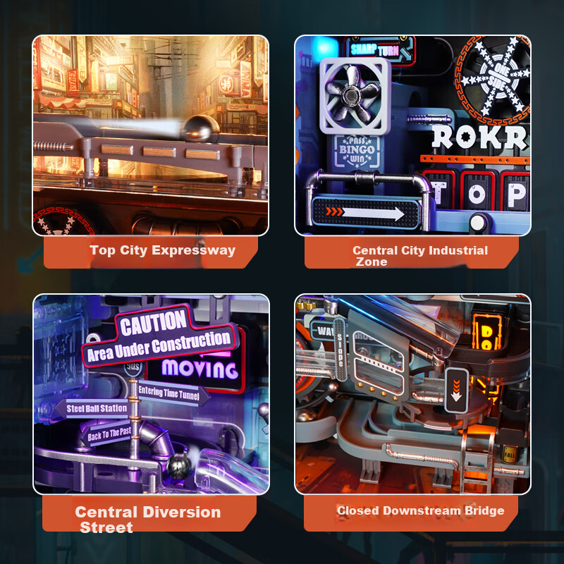 Механический конструктор ROKR Parallel World Past City, модель для сборки своими руками, подарок на Новый год для мальчика