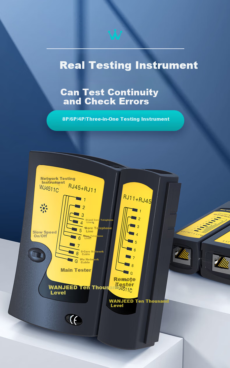 WANJEED (OFNPFTTH) Network Cable Tester, Multifunctional Network Tester, Line Tester, RJ45/RJ11 Network Cable And Telephone Line Signal Continuity Detector with Battery, WJ-1113 1