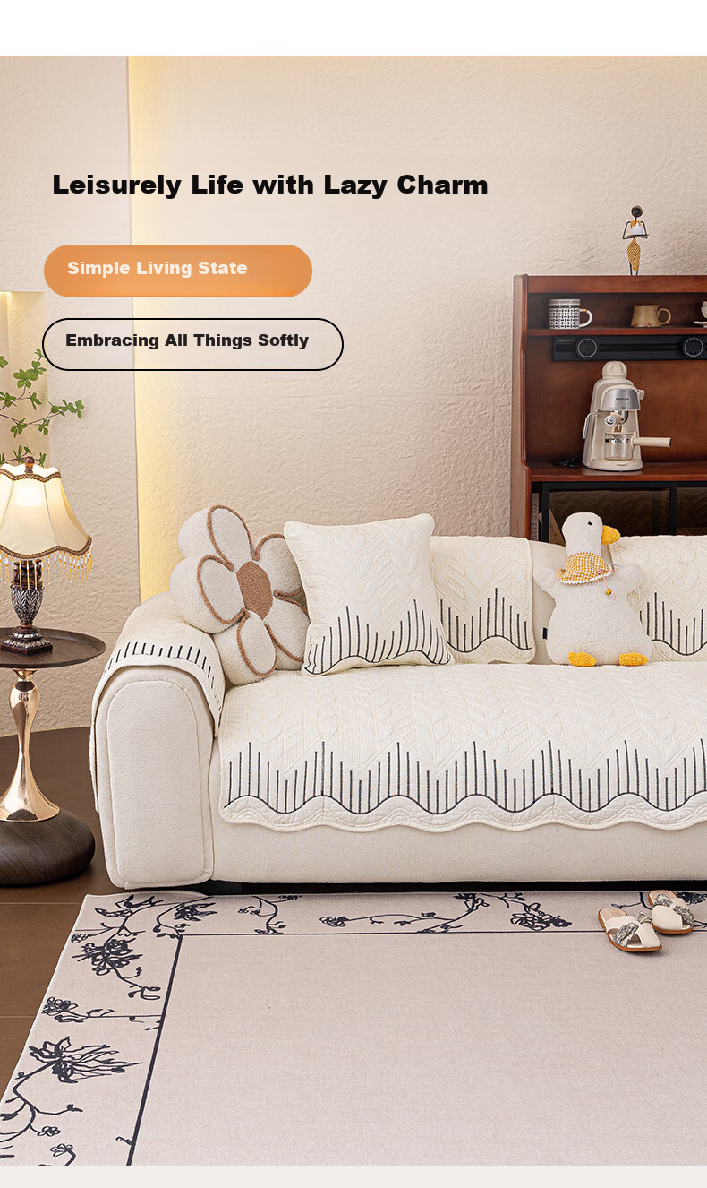 Wuyinliangpin Class A Maternity Sofa Cover, Pure Cotton Non-Slip 100% Cotton Sofa Slipcover Pad Towel, 90*160 Siji 3