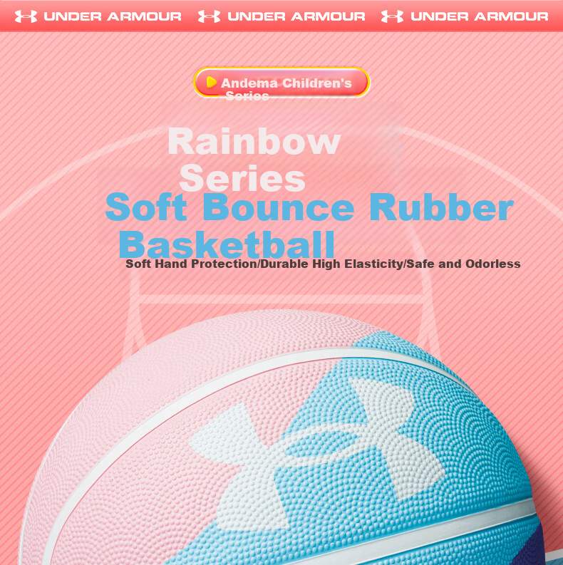 Under Armour Basketball, Size 5 for Children, Youth, Elementary School Students, Kindergarten, Indoor And Outdoor Competition, Non-Slip, Wear-Resistant, Girls' Size 5, Gift 1