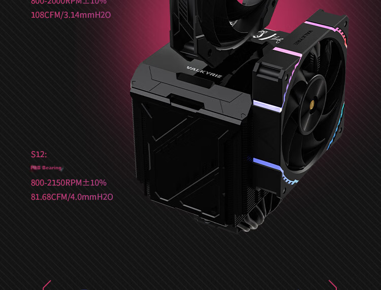 VALKYRIE (VALKYRIE) R125-L VALKYRIE VK CPU Air Cooler, Soldered 7 Heat Pipes with Copper Base, 2.4-Inch IPS LCD Screen, Compatible with LGA1700 And AM5 3