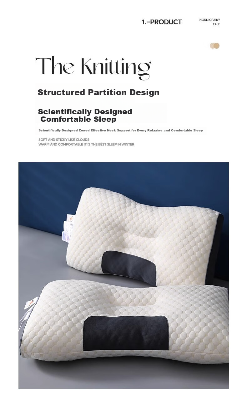 Grace Pillow Shaping Pillow, 7A Antibacterial Star-Rated Hotel Home Water Cube SPA Pillow, Single One Piece, 45*70cm 7