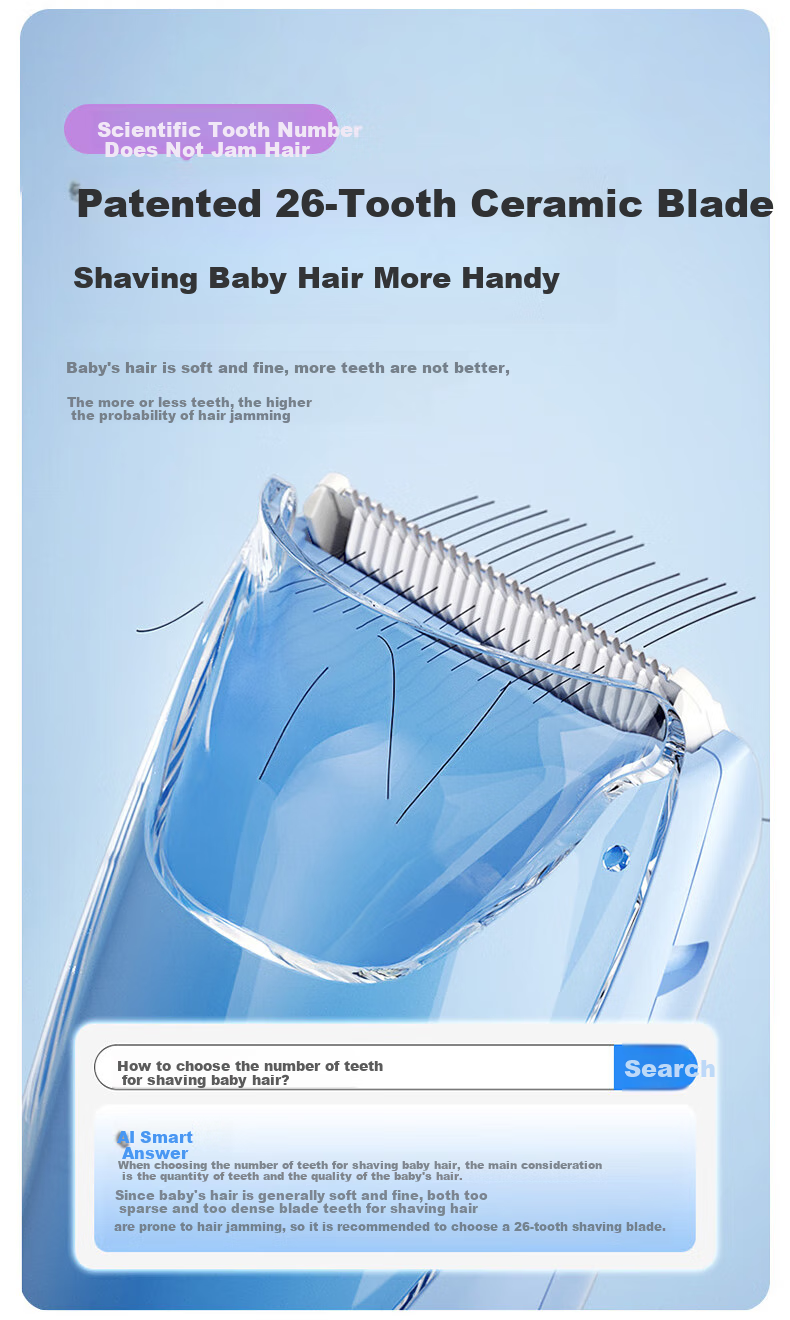 Enssu Baby Hair Clipper with Automatic Hair Suction, Quiet Operation, Electric Trimmer for Children And Toddlers 5