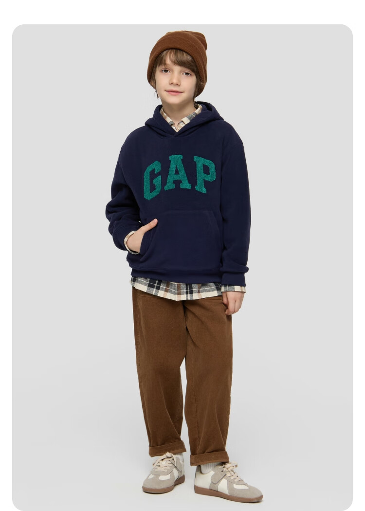GAP Kids Unisex Autumn Logo Fleece Hoodie 804638 18