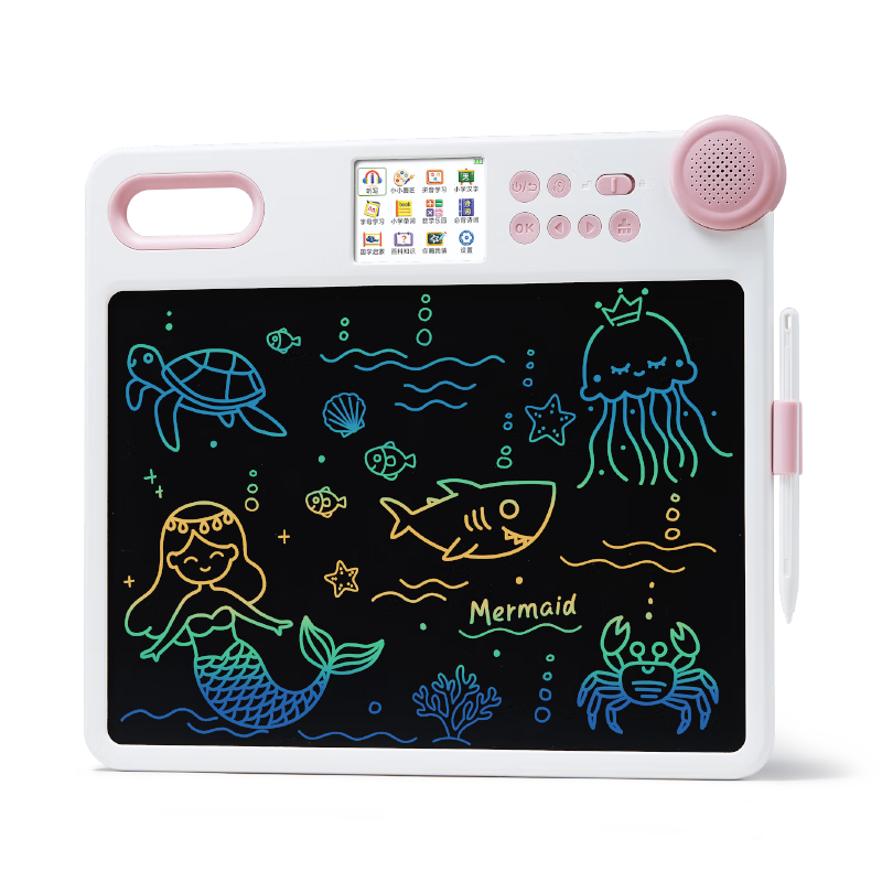 BaanShi Kids LCD Smart Drawing Board for Ages 1-6 All-in-One Learning and Practice Machine Erasable Writable Painting Gift Set Pink