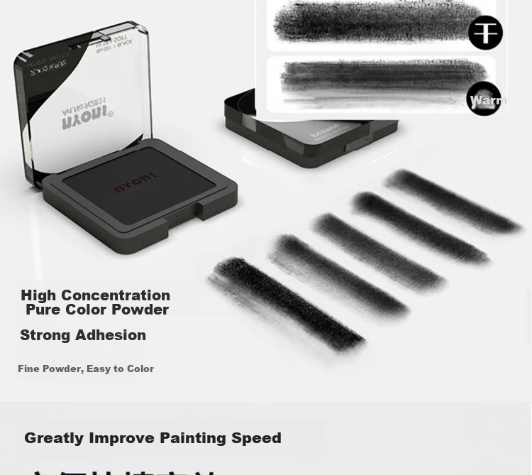 NYONI Sketching Carbon Powder, Modeling Quick-Spread Powder, Art Student Wet And Dry Dual-Use Water-Soluble Graphite Powder, Student Drawing Colored Powder, Joint Entrance Exam Art Exam Tool - Light Yellow N2831006 6