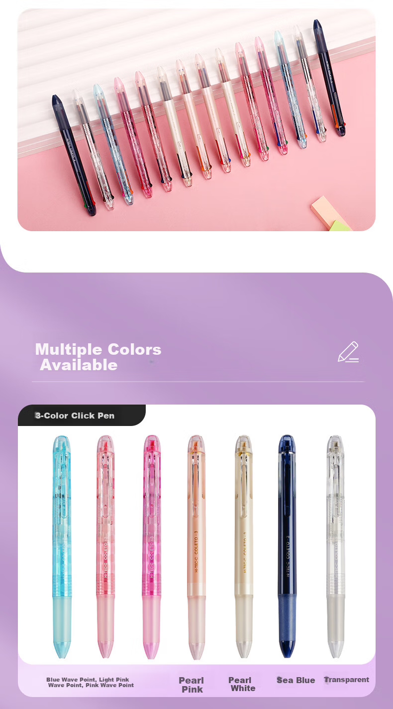 PILOT 4-Color Click Pen Case, COLETO Multifunctional Pen Barrel, Creative Drawing Retractable Empty Pen Case LHKCG20C, Pearl Pink 5