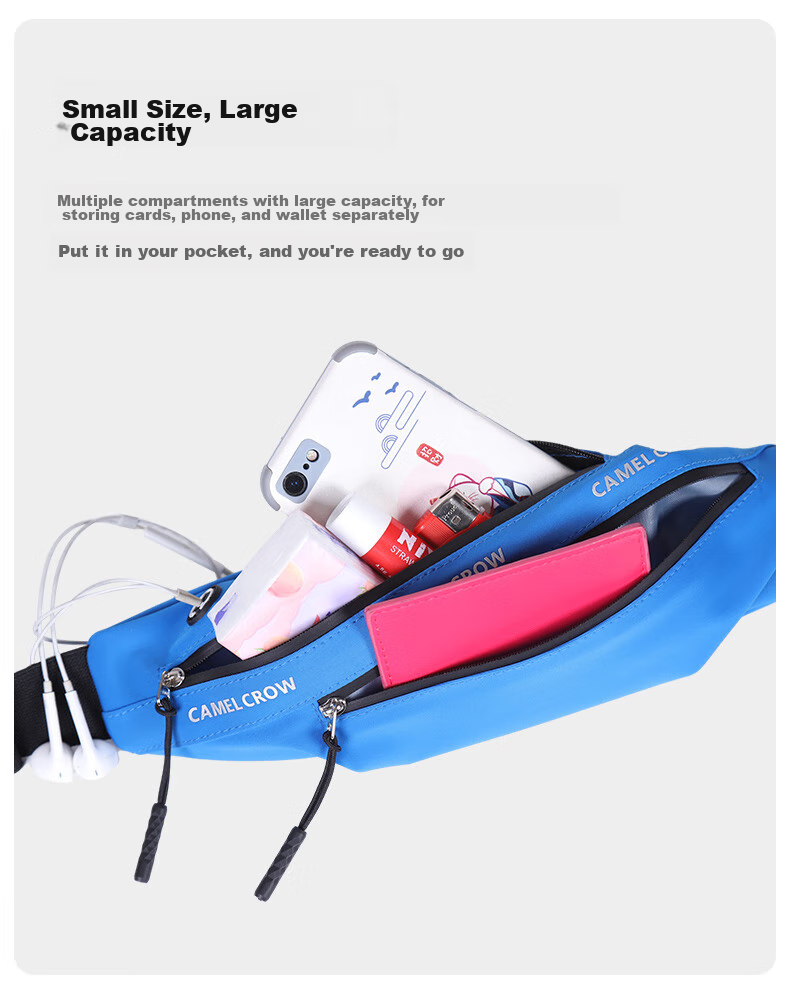 CAMEL Sports Waist Pack for Men And Women, Running Bag, Marathon Lightweight Phone Pouch, Summer Fitness Small Bag, A1S3QV105 Black 10