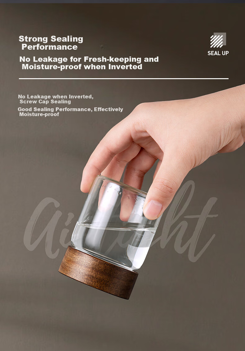 Newair Glass Coffee Grounds Airtight Container, Coffee Bean Storage Jar, Mini Portable Food-Grade Tea Storage Container 3