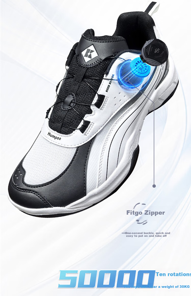 KUMPOO Badminton Shoes, Xunfeng Lightweight Breathable Non-Slip Wear-Resistant Men's And Women's Fly-Knot Shoes KHR-D96, Glazed White, Size 36 5