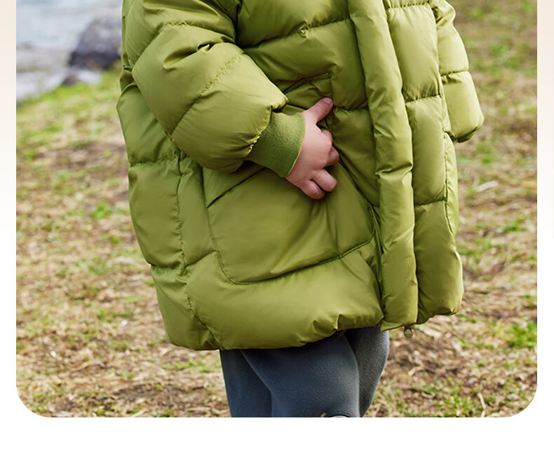 Ciciibear Boys' Goose Down Mid-Length Thickened Warm Winter Jacket for Kids 5