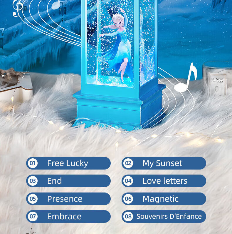 Disney Frozen Elsa Princess Music Box Crystal Ball Wind Lamp Birthday Gift for 10-Year-Old Girls 12