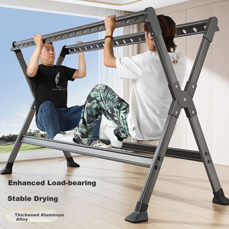 FEIDIAO Clothes Drying Rack, Foldable And Extendable, Aluminum Alloy, for Balcony, Indoor And Outdoor Use, Suitable for Dormitories And Home Use, Quilt Drying Tool