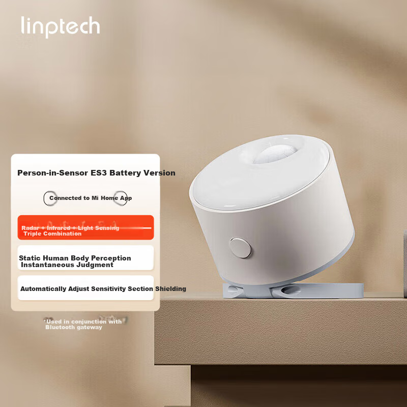 Датчик присутствия Linptech ES3, умный, радарная волна с ИК-датчиком, питание от батареи, интеграция с Mijia APP