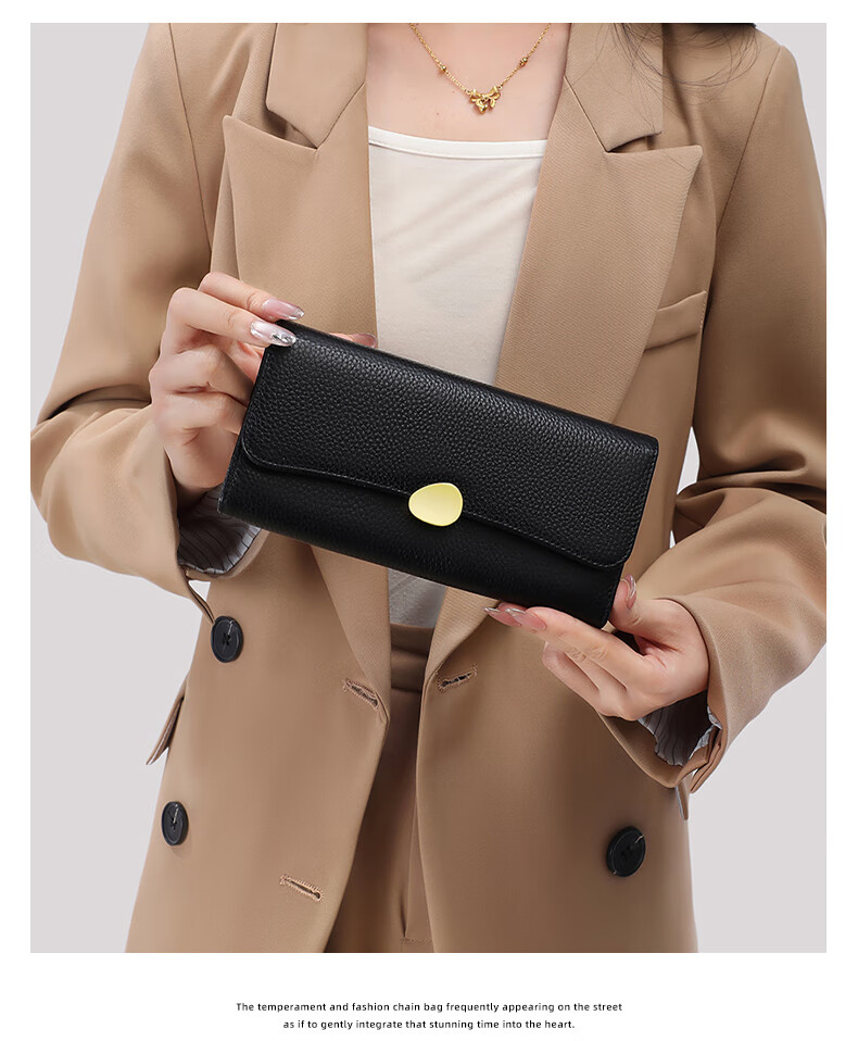 YUYULA Leather Women's Wallet, Large Capacity, Light Luxury Clutch, Long-Style Multifunctional Card Holder, Coin Purse, Leather Clip, Birthday Gift 2
