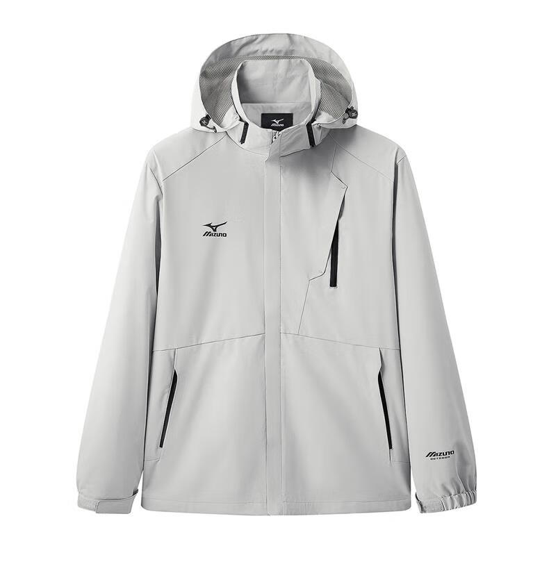 MIZUNO Outdoor Casual Jacket Men's Windproof Waterproof Couple Hooded Woven Coat Dark Blue 2XL 16