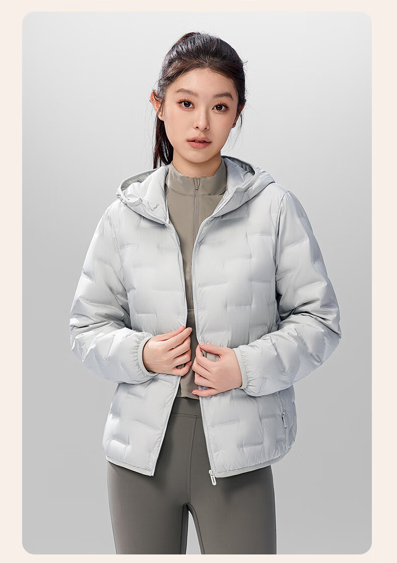 SNOWFLYING Women's Short Down Jacket 2025 Winter Korean Slim Fit Lightweight 90% Down Coat Cream Light Beige XL 18