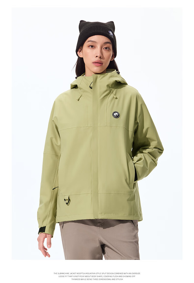 CAMEL Panda 3-in-1 Softshell Jacket Unisex Outdoor Mountaineering Coat A35CA6LB296 Phantom Black S 3
