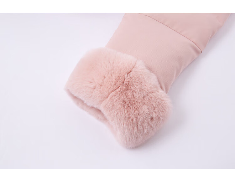 Demana Gentle Cold-Resistant Winter Lightweight Aesthetic 90% Duck Down and Rex Rabbit Fur Stand Collar Double-Breasted Women's Down Jacket 3