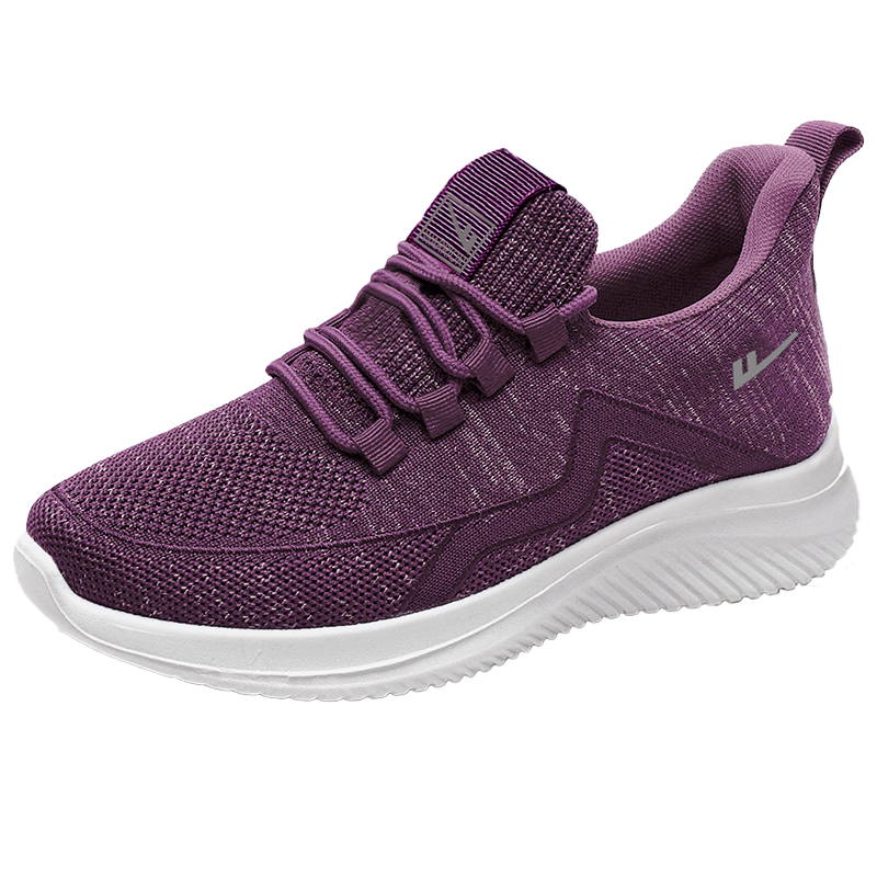 Huili Mom Shoes Comfortable Spring And Autumn Walking Shoes New Style for Elderly Women Non-Slip Soft Sole Sneakers 1449 Deep Purple Size 39