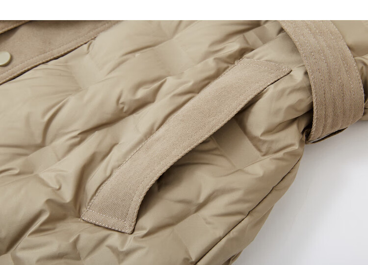 Demana [Dark Night Star River] Winter High Warmth 90% Duck Down Colorblock Lapel Straight Cut Women's Down Coat 3