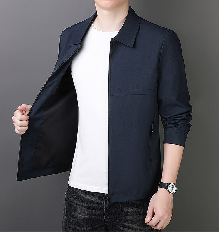 RED DRAGONFLY Men's Jacket Business Casual Fashion Simple Versatile Loose Comfortable Lapel Coat Black 4XL 9