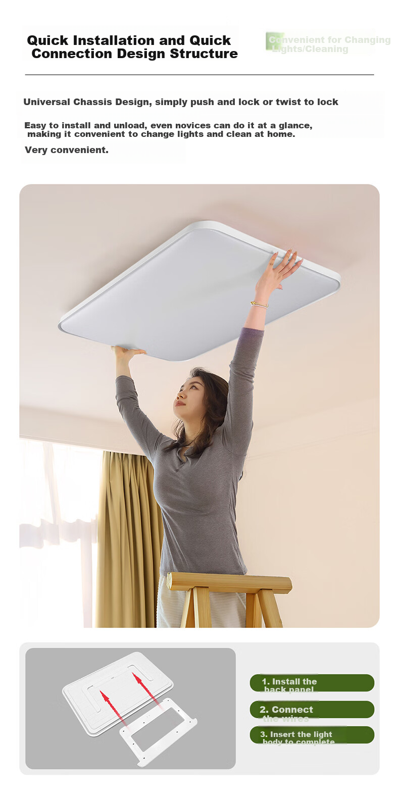 NVC Living Room Ceiling Light, Main Light, LED Smart High-End Full Spectrum, Eye-Protecting, Future Light, Qingchen PRO 7