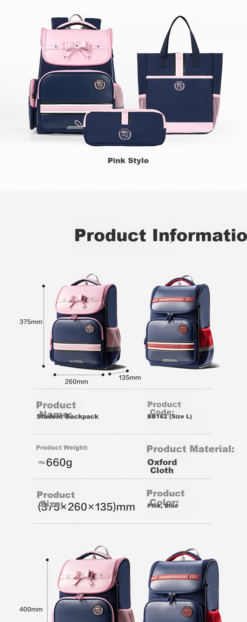 Deli Elementary School Backpack for Boys And Girls, British Style Ultra-Light Large Capacity Backpack for Grades 1-3, Blue BB162 Upgraded Versio 10