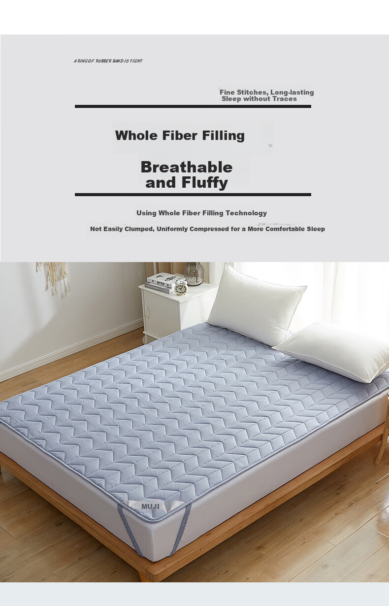 Wuyinliangpin Class A Pure Cotton Mattress Cover, All-Season Non-Slip Mattress Pad, for 1.8*2 Meter Bed 7
