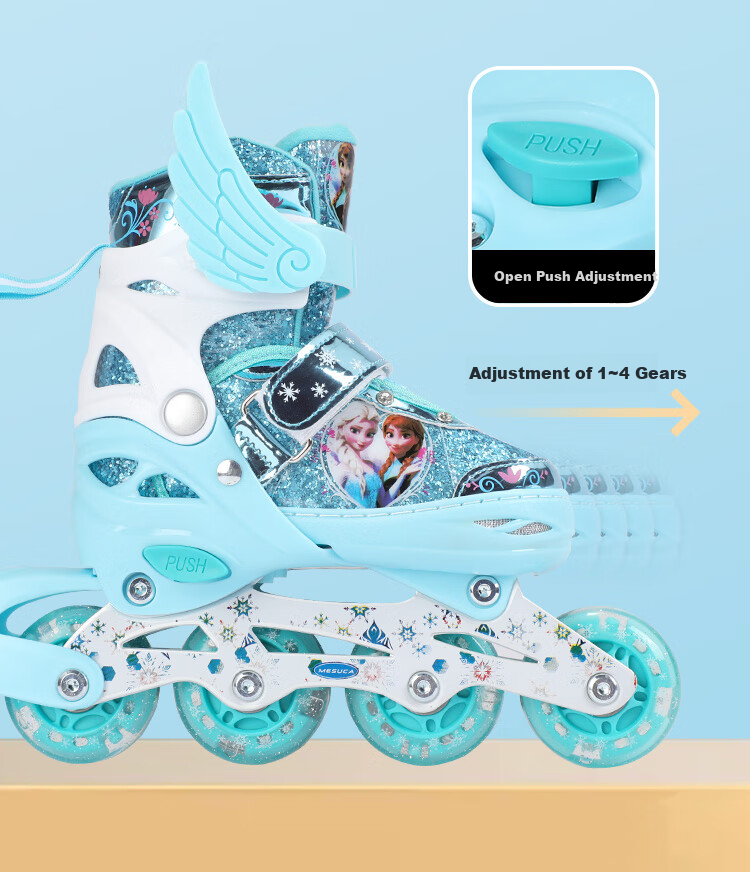 Disney Inline Skates for Children, Adjustable Roller Skates Set for Boys And Girls Beginners, Full Light-Up Birthday Gift 4
