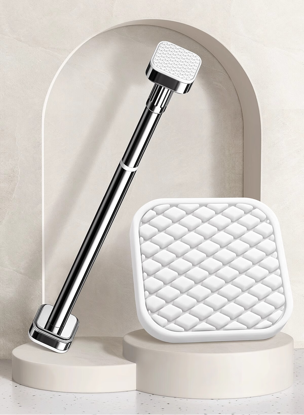 Futuristic No-Drill Telescopic Stainless Steel Clothes Drying Rod Balcony Wall-Mounted Support 340-400cm 10