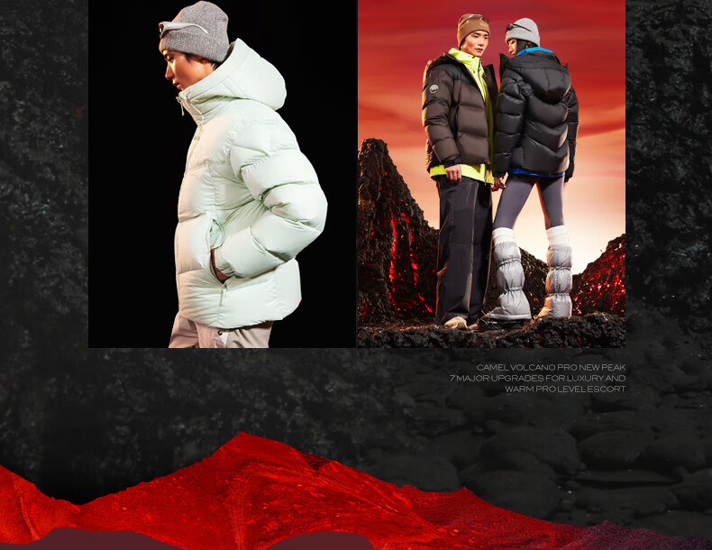 Camel Volcano PRO Goose Down Jacket Dilireba Same Style Unisex Thickened Hooded Down Coat M35CR07101 6