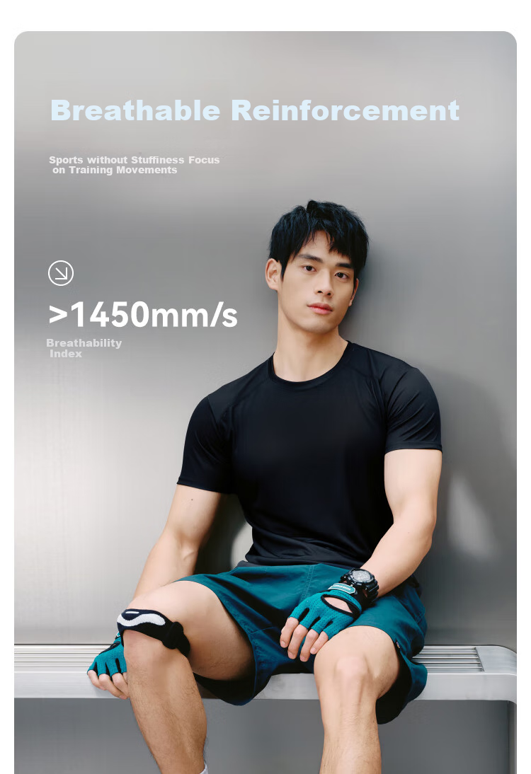 JD Original Summer Men's Fitness Series Sports Short-Sleeve T-Shirt, Quick-Dry Ice Silk Elastic, Black, Size S 10