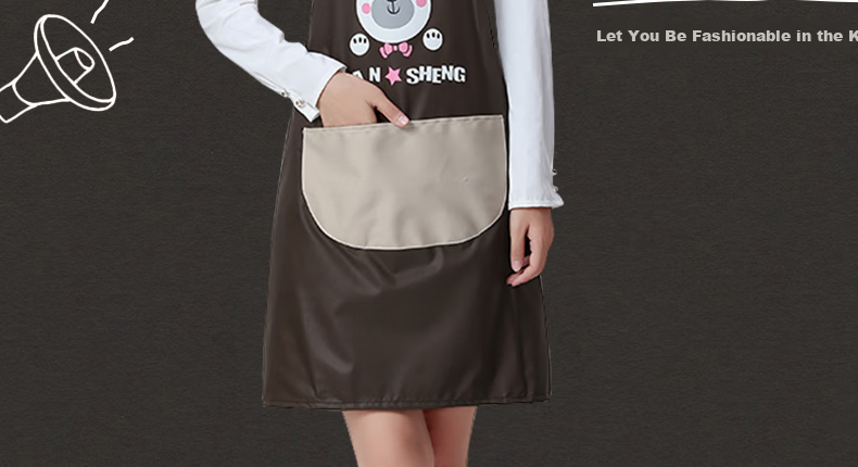 Jinghuisichuang Kitchen Apron [Stain-Resistant, Oil-Proof, Long Sleeve] Washable Durable Women's Smock Workwear JH0808 2